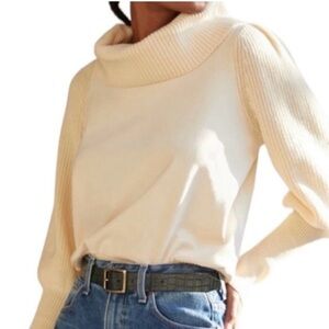 Dolan Anthropologie Cream Cowl Neck Sweater